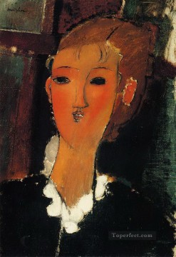 アメデオ・モディリアーニ Painting - 小さなひだを着た若い女性 1915年 アメデオ・モディリアーニ